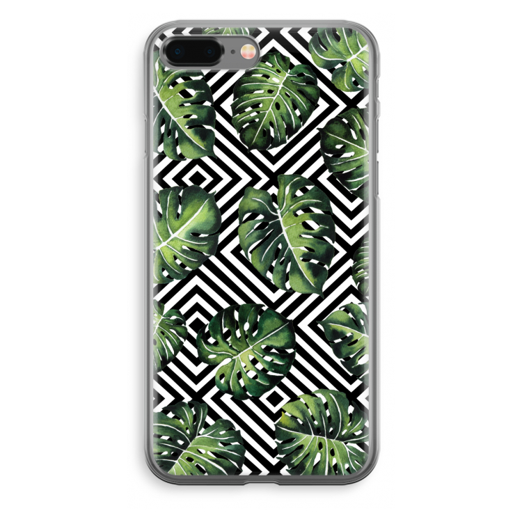 Geometrische jungle: iPhone 8 Plus Transparant Hoesje