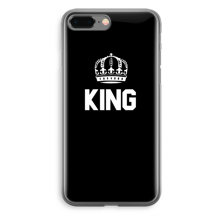 King zwart: iPhone 8 Plus Transparant Hoesje