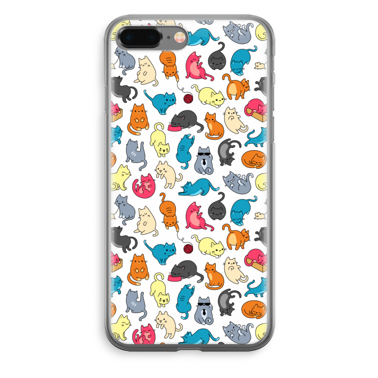 Kleurrijke katten: iPhone 8 Plus Transparant Hoesje