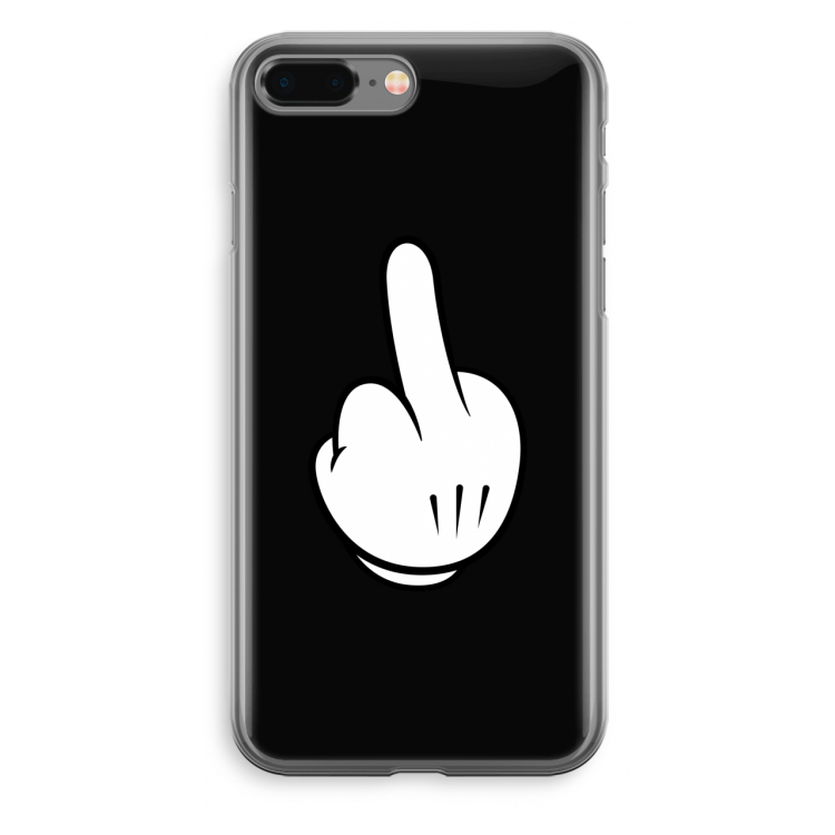 Middle finger black: iPhone 8 Plus Transparant Hoesje