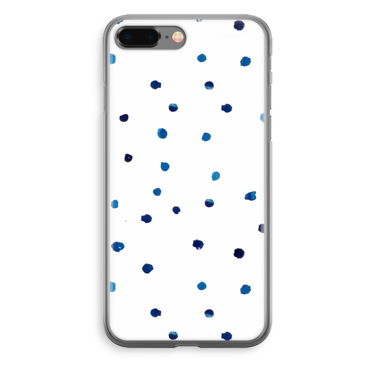 Blauwe stippen: iPhone 8 Plus Transparant Hoesje