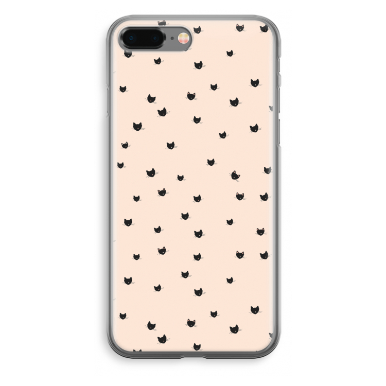 Kleine kattenkopjes: iPhone 8 Plus Transparant Hoesje