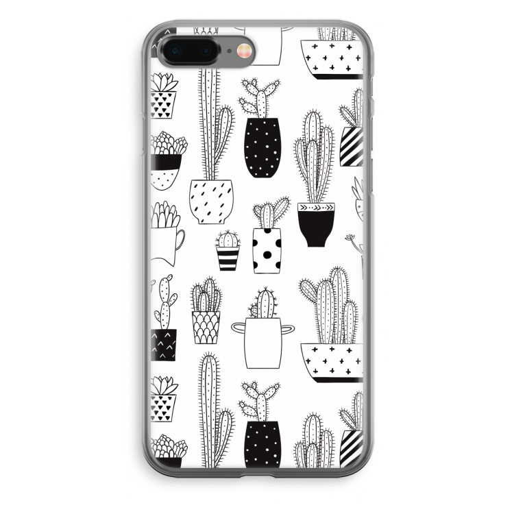 Cactusmotief: iPhone 8 Plus Transparant Hoesje