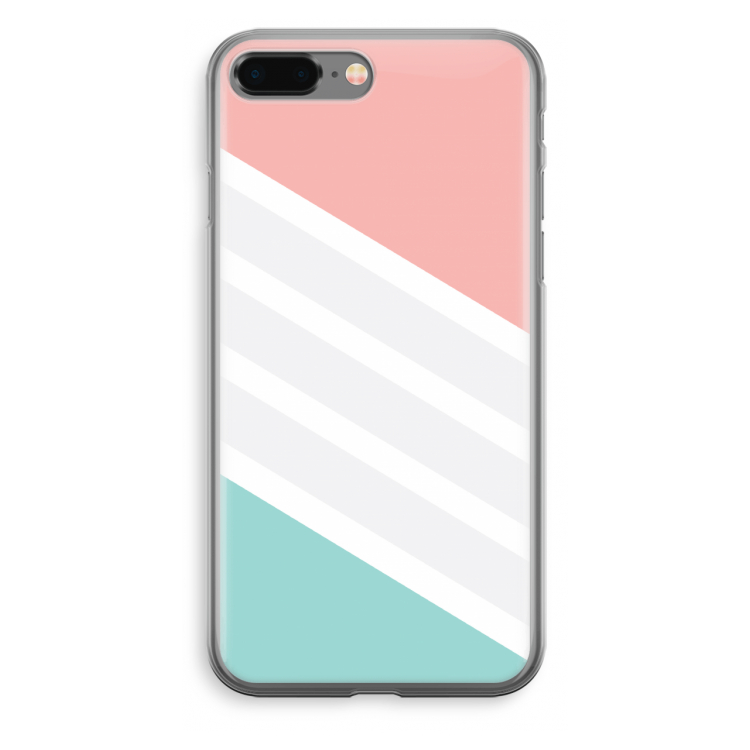 Strepen pastel: iPhone 8 Plus Transparant Hoesje