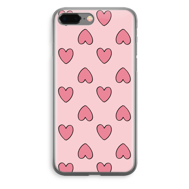 Ondersteboven verliefd: iPhone 8 Plus Transparant Hoesje