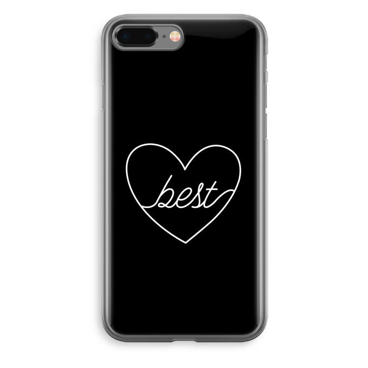 Best heart black: iPhone 8 Plus Transparant Hoesje