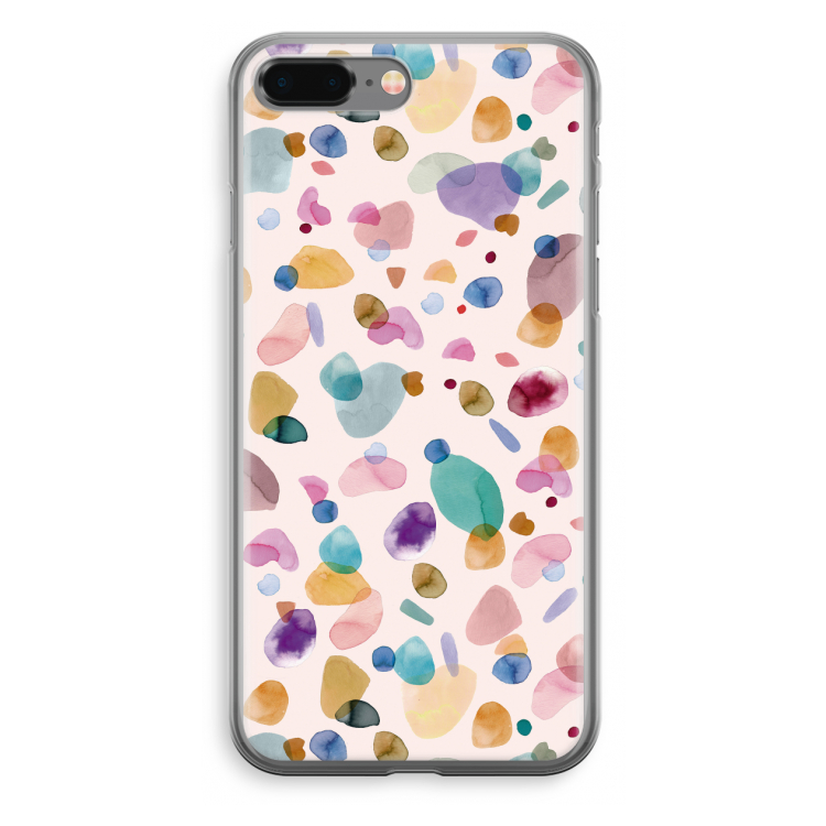 Terrazzo Memphis Pink: iPhone 8 Plus Transparant Hoesje