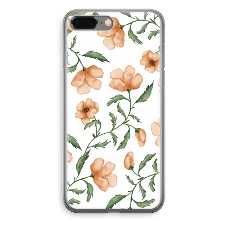 Peachy flowers: iPhone 8 Plus Transparant Hoesje