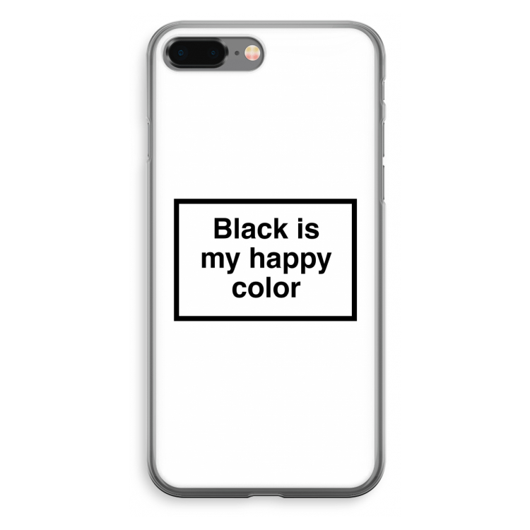 Black is my happy color: iPhone 8 Plus Transparant Hoesje