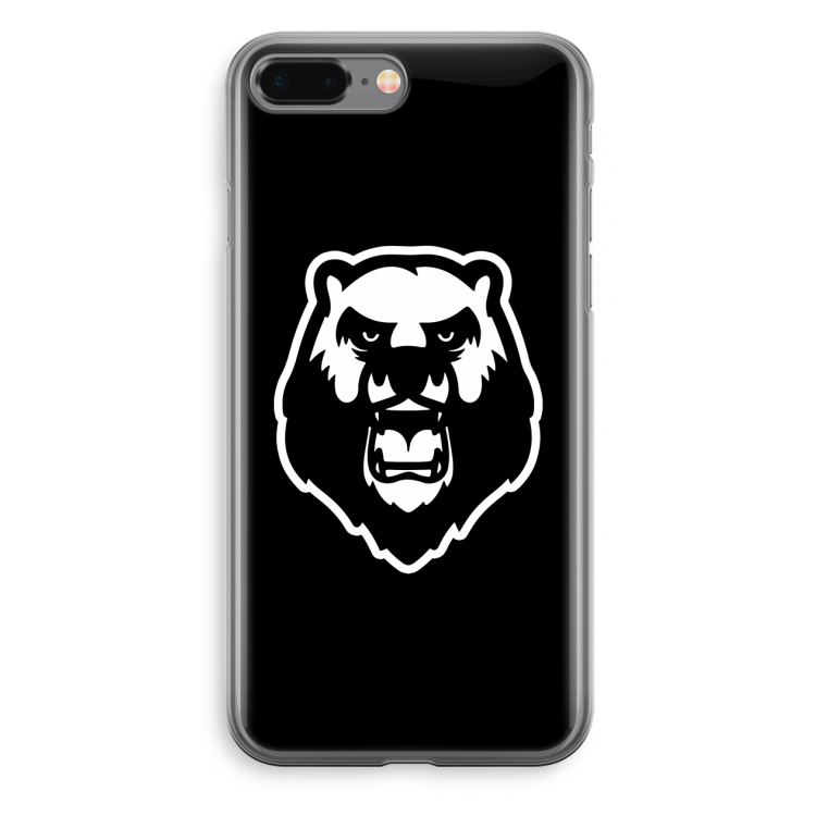 Angry Bear (black): iPhone 8 Plus Transparant Hoesje
