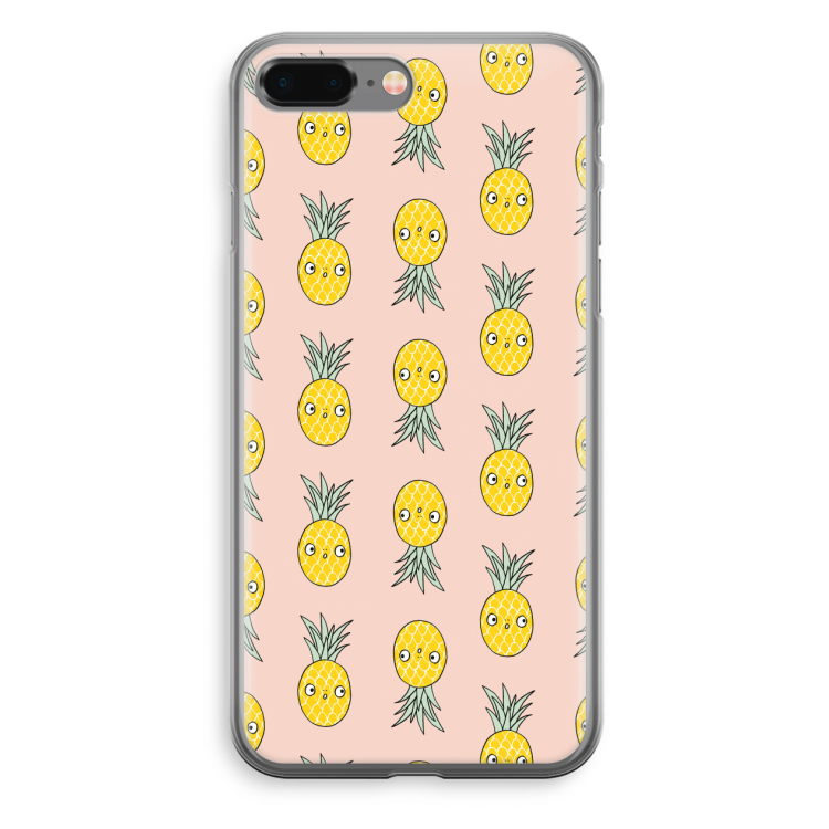 Ananas: iPhone 8 Plus Transparant Hoesje