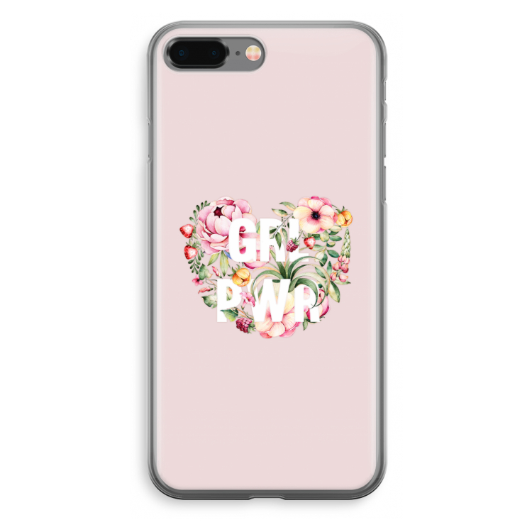 GRL PWR Flower: iPhone 8 Plus Transparant Hoesje