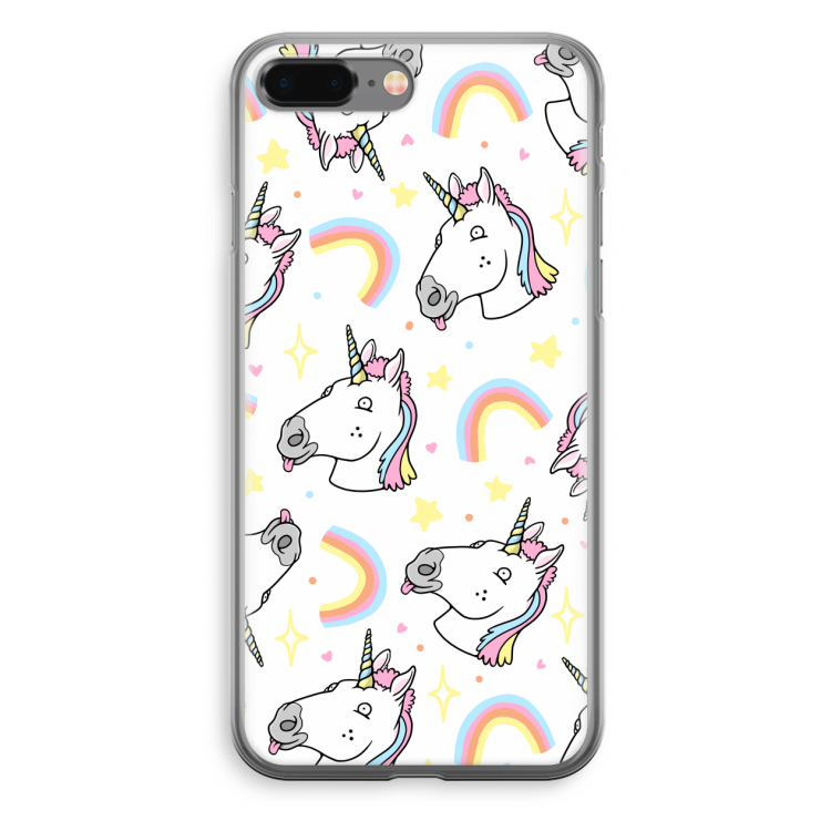 Rainbow Unicorn: iPhone 8 Plus Transparant Hoesje