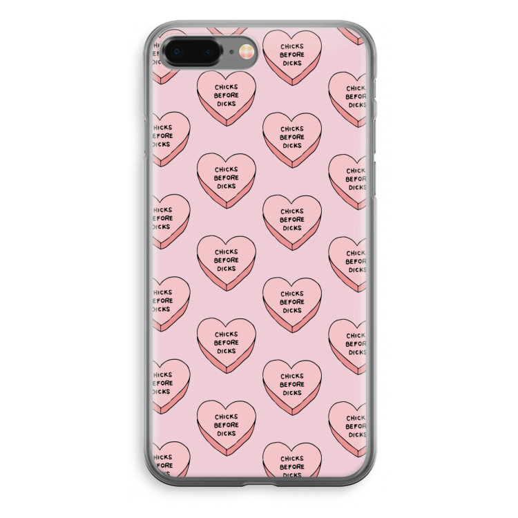 Chicks before dicks: iPhone 8 Plus Transparant Hoesje