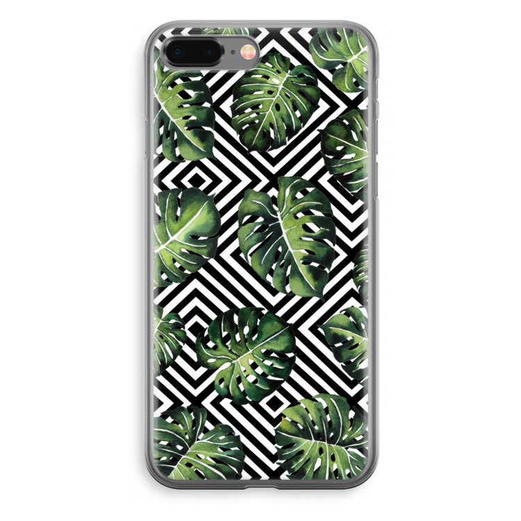 Geometrische jungle: iPhone 8 Plus Transparant Hoesje