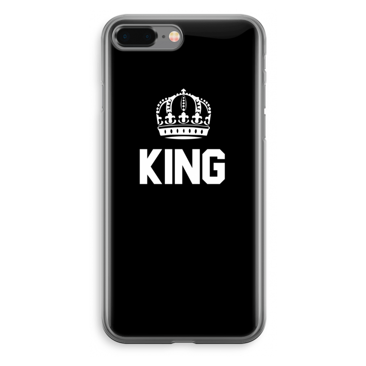 King zwart: iPhone 8 Plus Transparant Hoesje