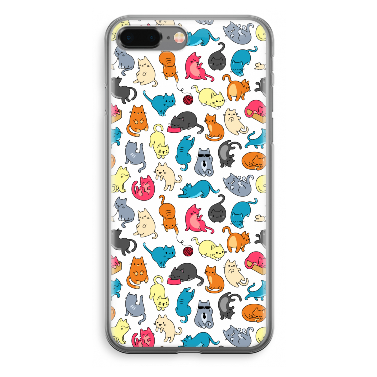 Kleurrijke katten: iPhone 8 Plus Transparant Hoesje