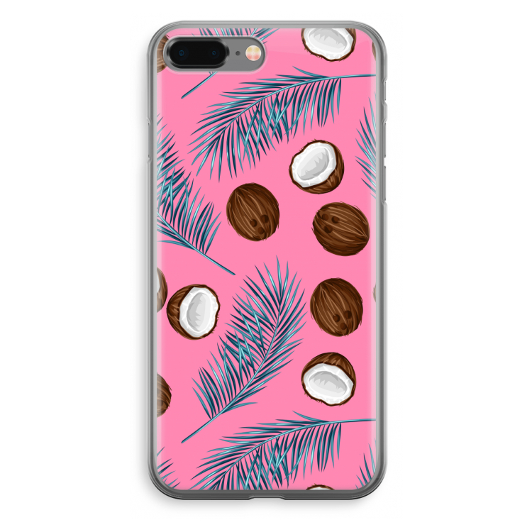 Kokosnoot roze: iPhone 8 Plus Transparant Hoesje