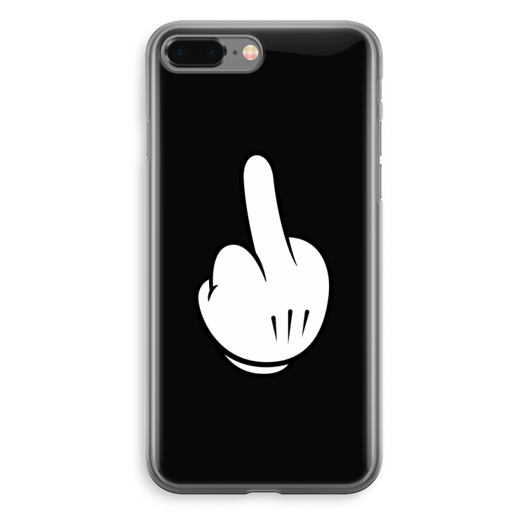 Middle finger black: iPhone 8 Plus Transparant Hoesje
