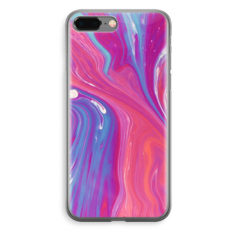 Paarse stroom: iPhone 8 Plus Transparant Hoesje