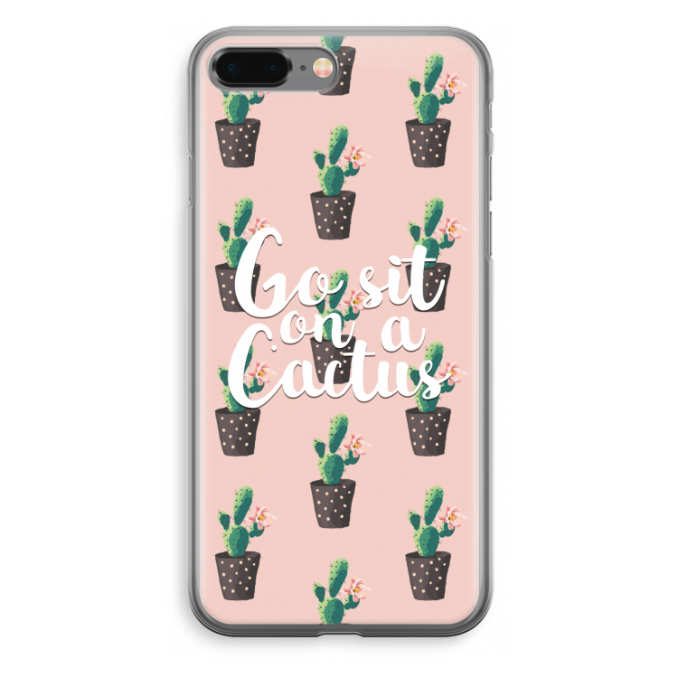 Cactus quote: iPhone 8 Plus Transparant Hoesje