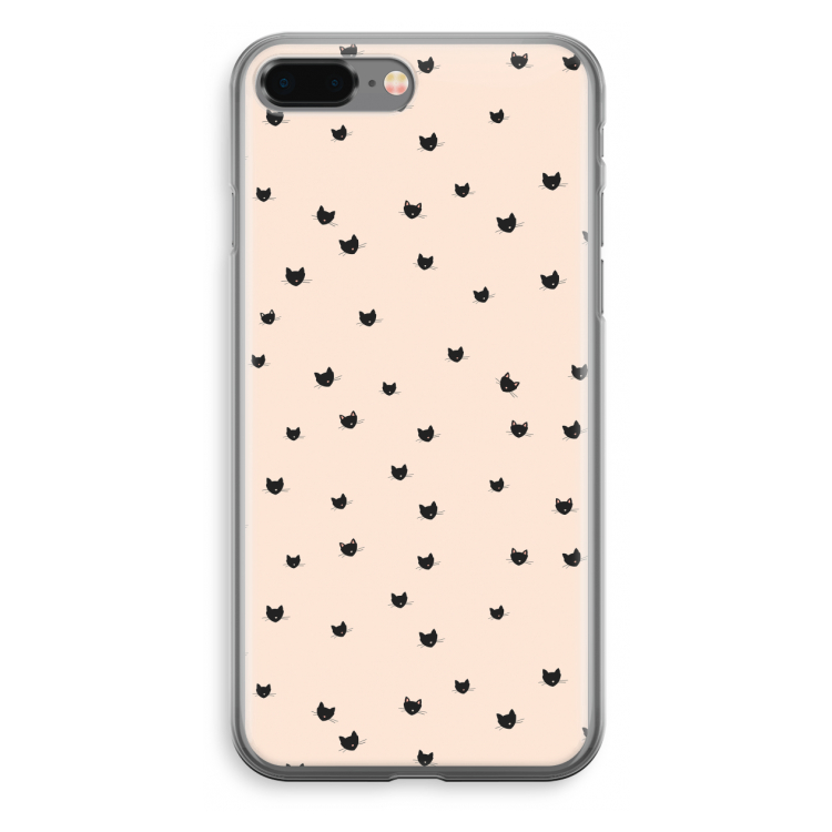 Kleine kattenkopjes: iPhone 8 Plus Transparant Hoesje