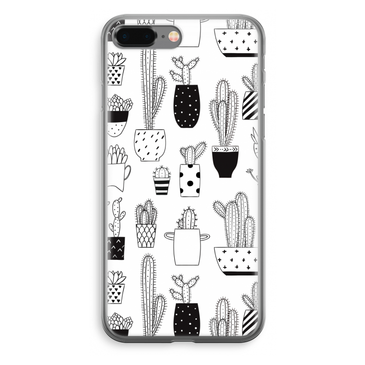 Cactusmotief: iPhone 8 Plus Transparant Hoesje