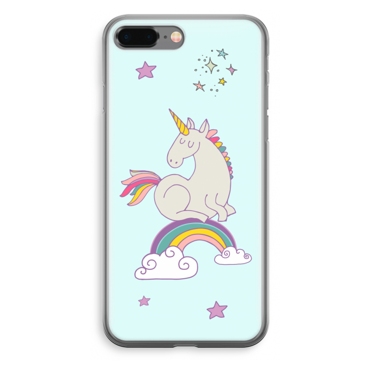 Regenboog eenhoorn: iPhone 8 Plus Transparant Hoesje