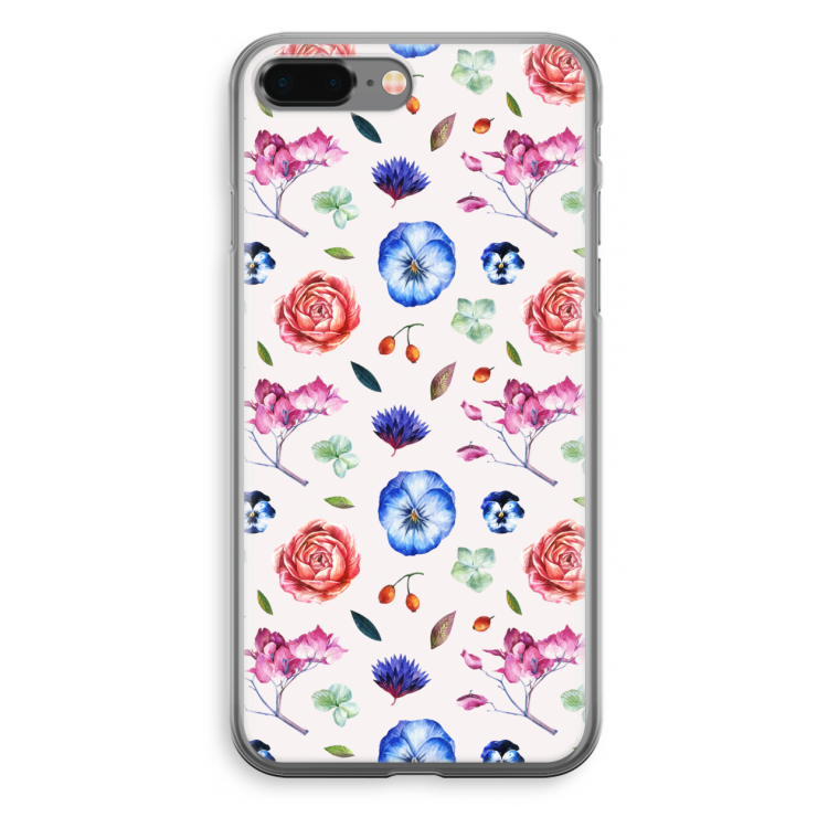 Bloemetjes: iPhone 8 Plus Transparant Hoesje