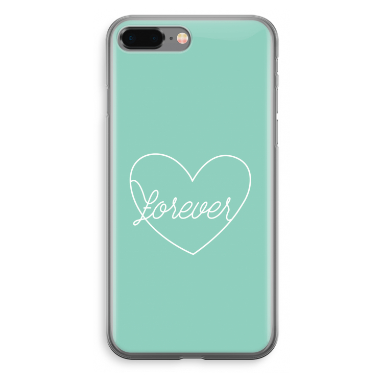Forever heart pastel: iPhone 8 Plus Transparant Hoesje