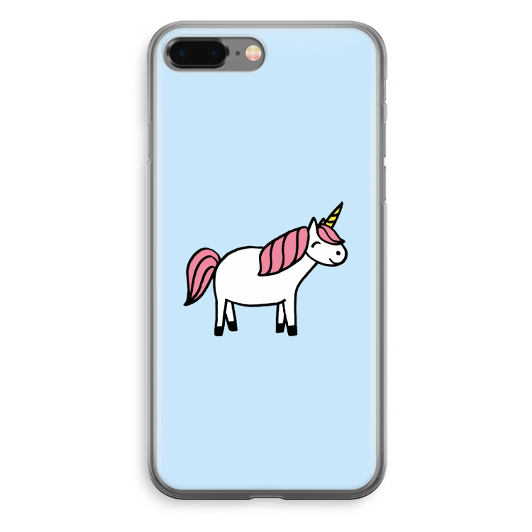 Eenhoorn: iPhone 8 Plus Transparant Hoesje