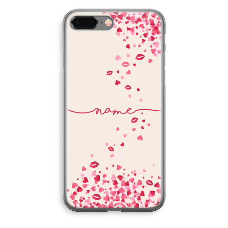 Hartjes en kusjes: iPhone 8 Plus Transparant Hoesje