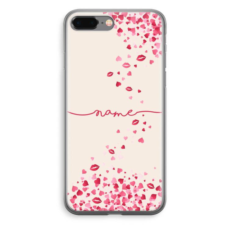 Hartjes en kusjes: iPhone 8 Plus Transparant Hoesje