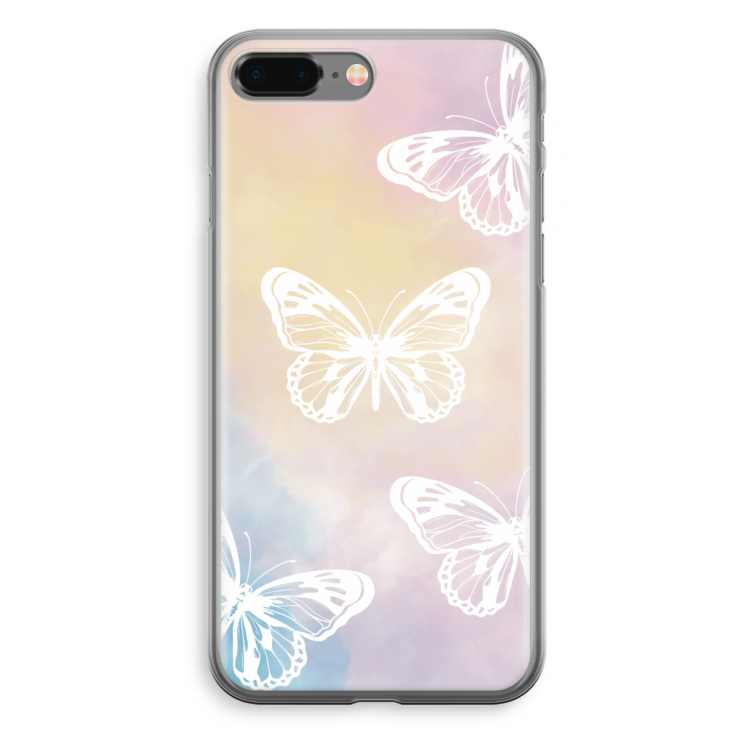 White butterfly: iPhone 8 Plus Transparant Hoesje