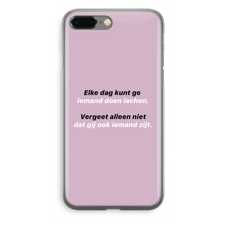 gij zijt ook iemand: iPhone 8 Plus Transparant Hoesje