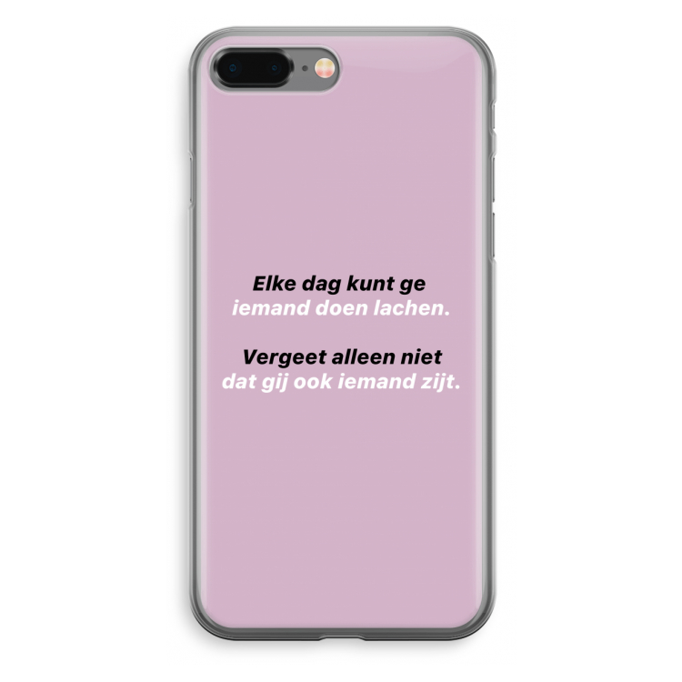 gij zijt ook iemand: iPhone 8 Plus Transparant Hoesje