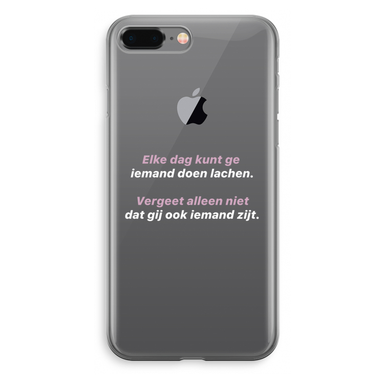 gij zijt ook iemand: iPhone 8 Plus Transparant Hoesje