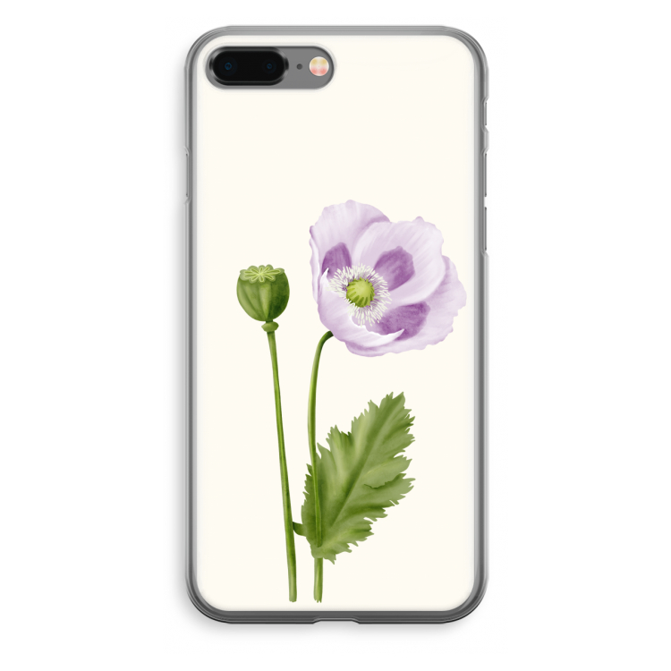Purple poppy: iPhone 8 Plus Transparant Hoesje