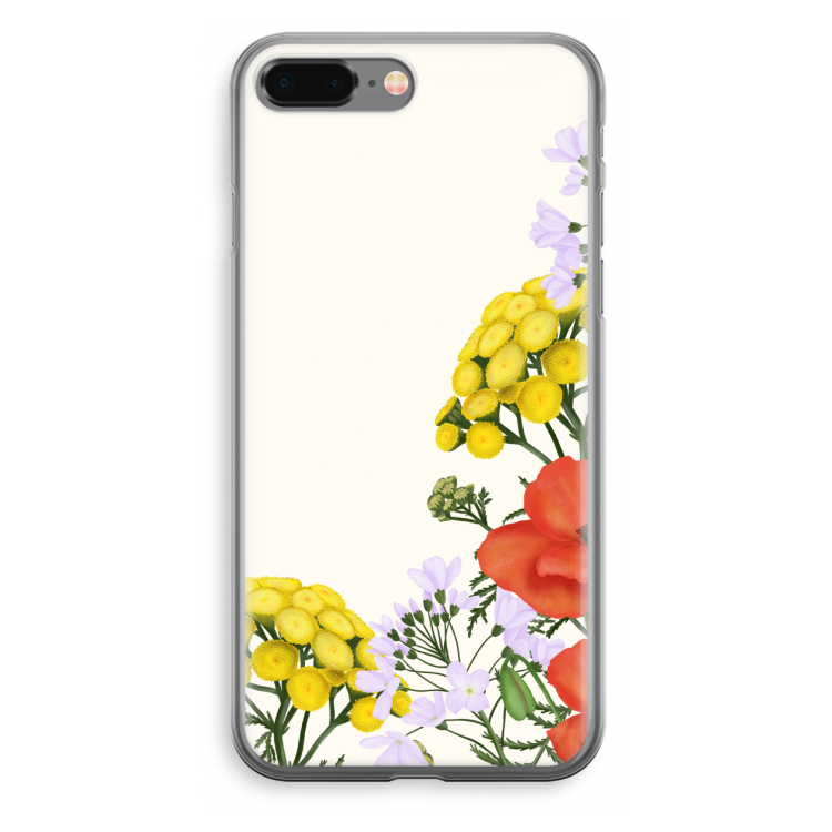 Wilde bloemen: iPhone 8 Plus Transparant Hoesje