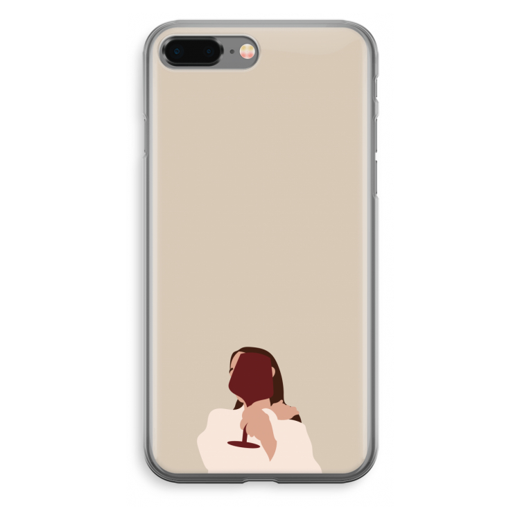 I drink wine: iPhone 8 Plus Transparant Hoesje
