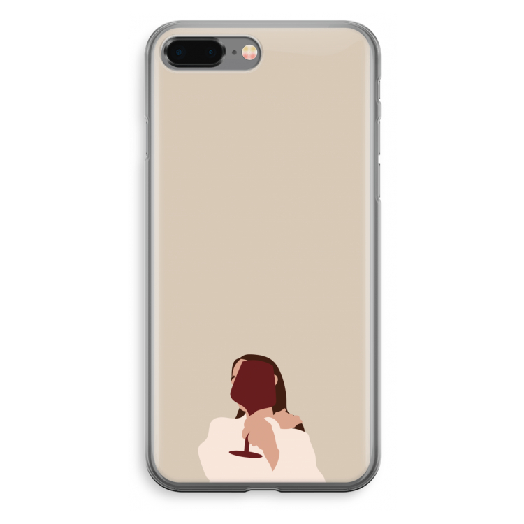 I drink wine: iPhone 8 Plus Transparant Hoesje