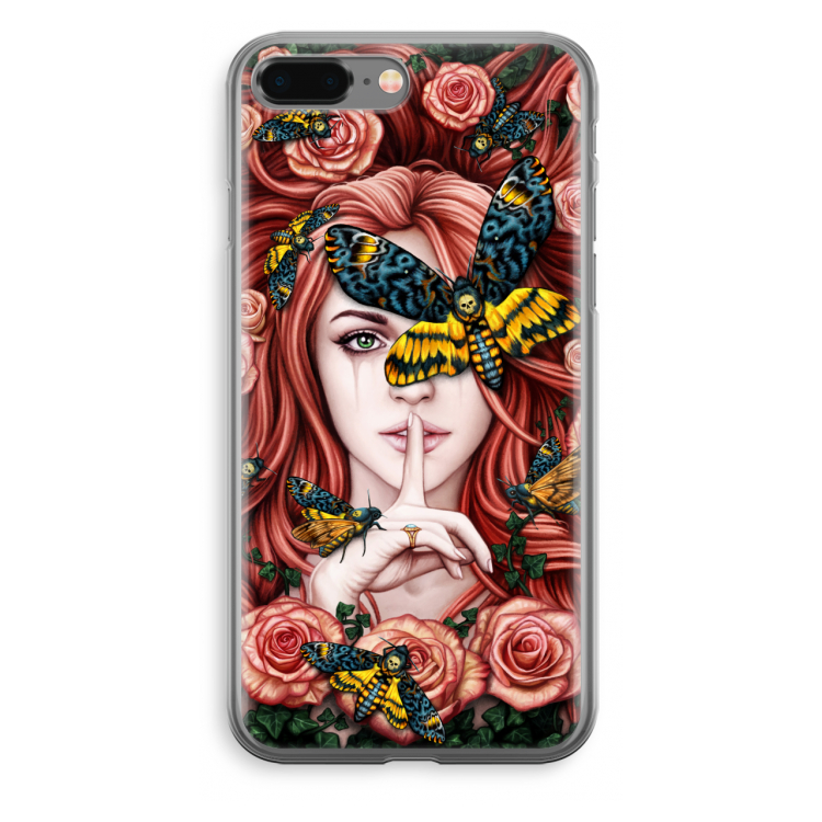 Lady Moth: iPhone 8 Plus Transparant Hoesje