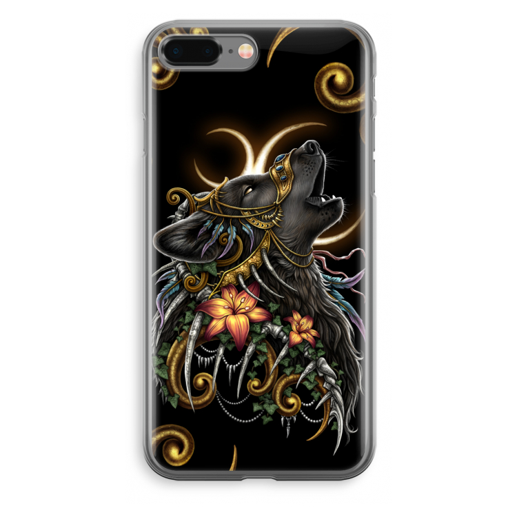 Huilende Wolf: iPhone 8 Plus Transparant Hoesje