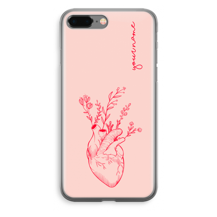 Blooming Heart: iPhone 8 Plus Transparant Hoesje