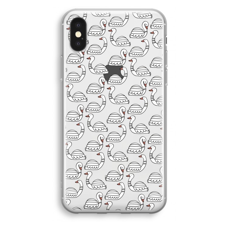 Zwanen: iPhone X Transparant Hoesje