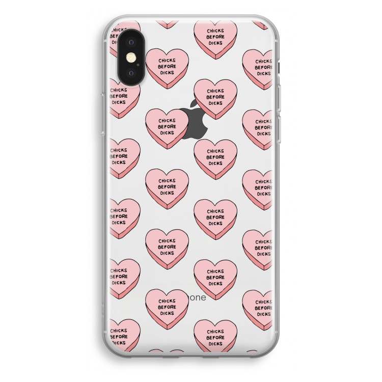 Chicks before dicks: iPhone X Transparant Hoesje
