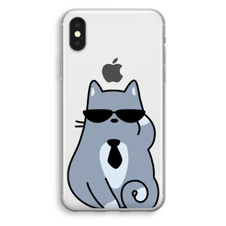 Cool cat: iPhone X Transparant Hoesje