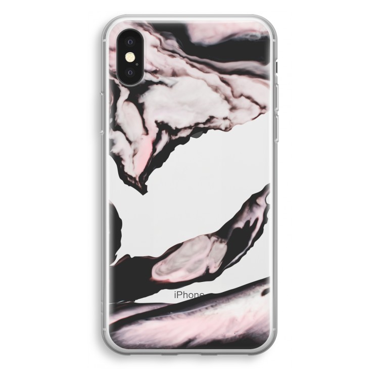 Roze stroom: iPhone X Transparant Hoesje