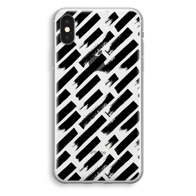 Zwarte vegen: iPhone X Transparant Hoesje