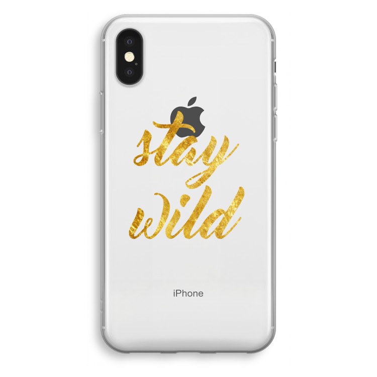 Stay wild: iPhone X Transparant Hoesje